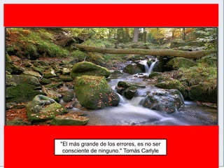 "El más grande de los errores, es no ser
consciente de ninguno." Tomás Carlyle
 