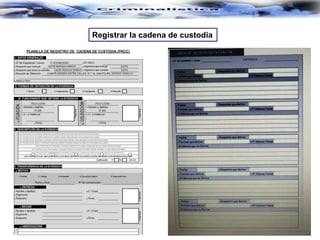 Registrar la cadena de custodia
 