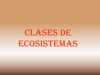 CLASES DE ECOSISTEMAS 