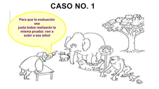 CASO NO. 1
CASO N° 6
Para que la evaluación
sea
justa todos realizarán la
misma prueba: van a
subir a ese árbol
 