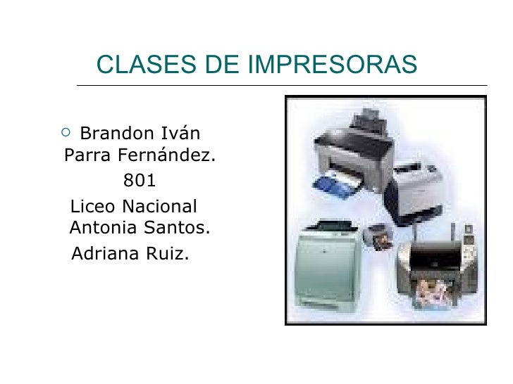 Clases de impresoras