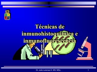 Dr. Julio Larenas H. MV. MSc. 1 Técnicas de inmunohistoquímica e inmunofluorescencia 