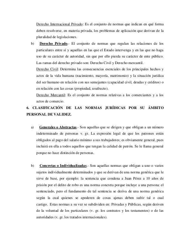 Clases de normas jurídicas
