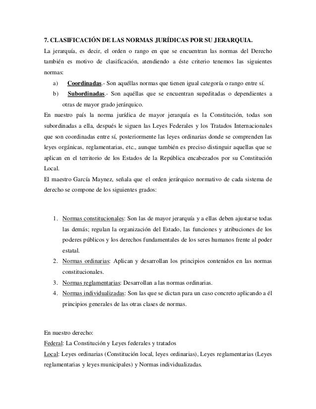 Clases de normas jurídicas