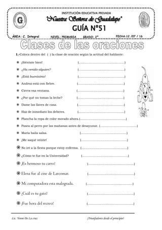 Clases de oraciones | PDF