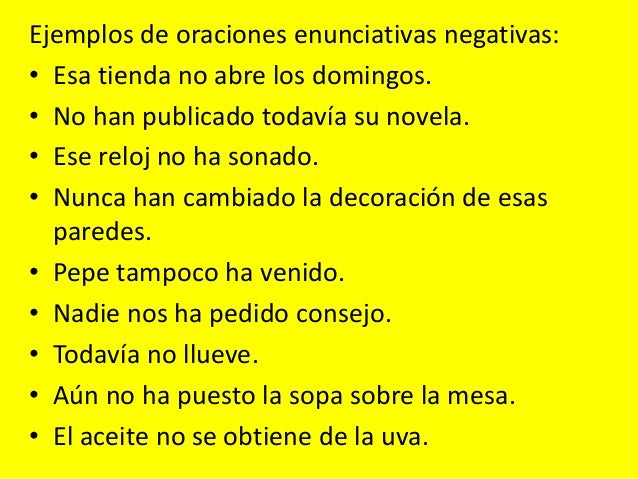 Clases De Oraciones Enunciativa Clases De Oraciones Enunciativa
