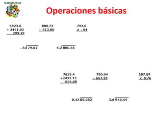Operaciones básicas
 