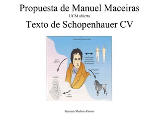 Propuesta de Manuel Maceiras
UCM abierta
Texto de Schopenhauer CV
Gemma Muñoz-Alonso
 