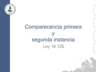 Comparecencia primera
y
segunda instancia
Ley 18.120
 