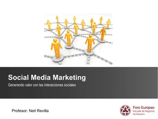 Social Media Marketing Generando valor con las interacciones sociales Modulo I - Comunicación en Medios Sociales Profesor: Neil Revilla 