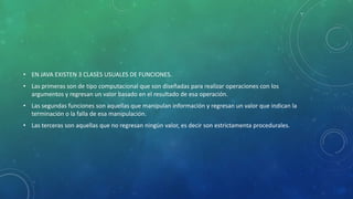 Clases y funciones en java | PPTX