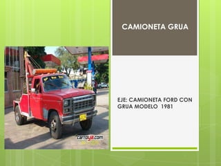 CAMIONETA GRUA




EJE: CAMIONETA FORD CON
GRUA MODELO 1981
 