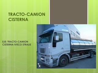 TRACTO-CAMION
    CISTERNA



EJE: TRACTO-CAMION
CISTERNA IVECO STRALIS
 