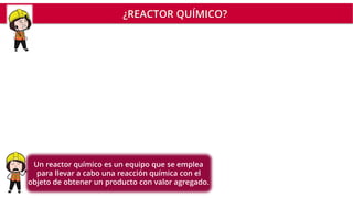 Un reactor químico es un equipo que se emplea
para llevar a cabo una reacción química con el
objeto de obtener un producto con valor agregado.
¿REACTOR QUÍMICO?
 