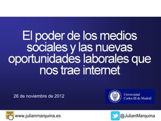 26 de noviembre de 2012



www.julianmarquina.es     @JulianMarquina
 