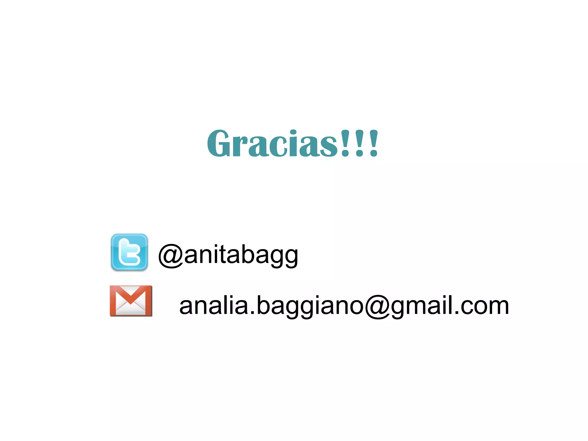 Gracias!!! @anitabagg [email_address] 