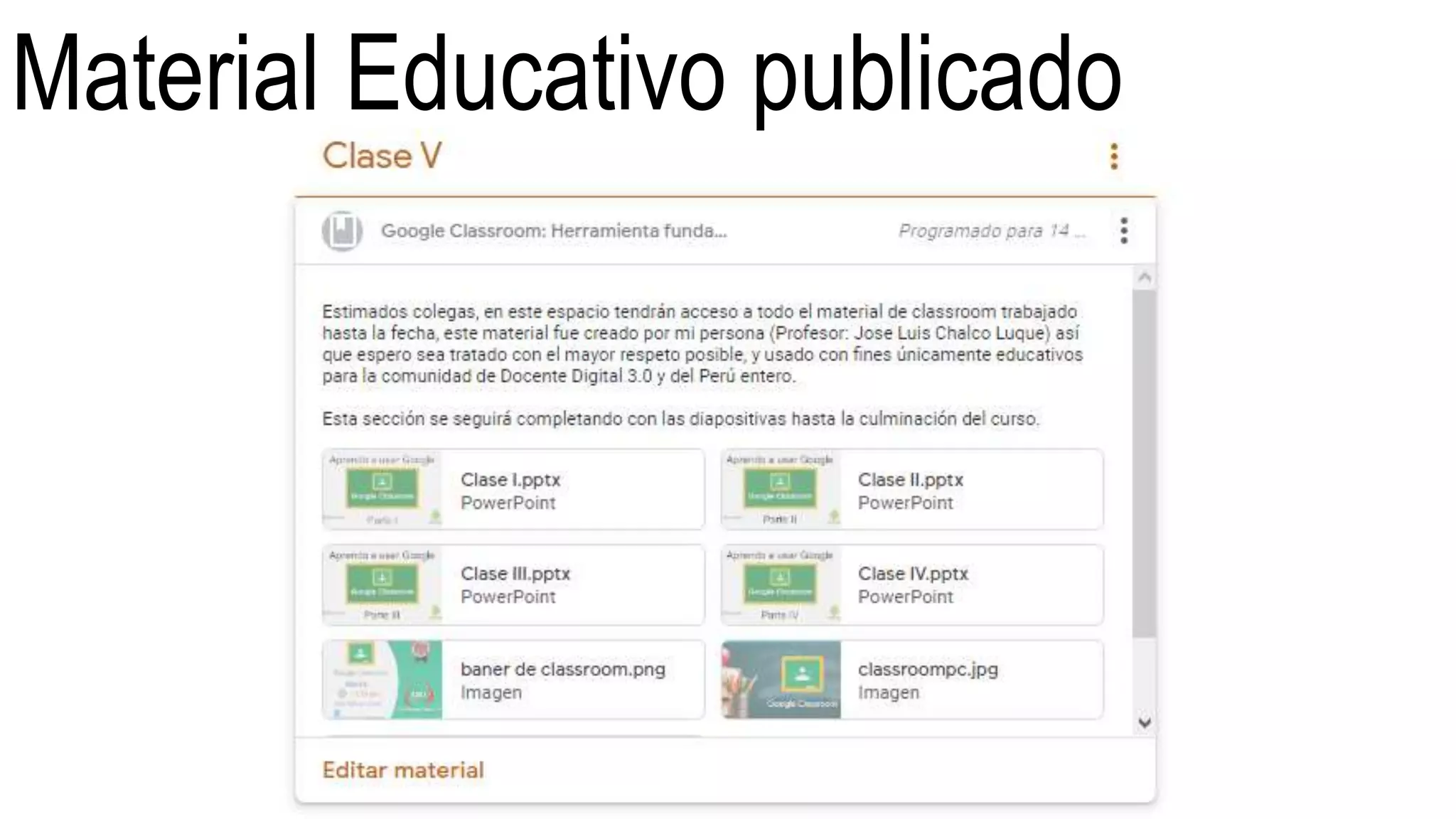 Material Educativo publicado
 