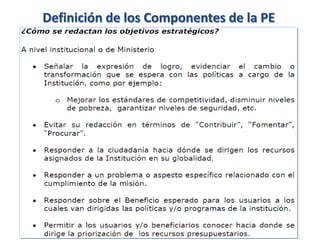 Definición de los Componentes de la PE