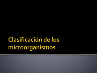 Clasificación de los microorganismos 