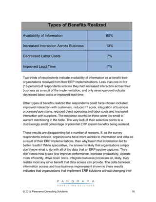 Types of Benefits Realized	
  

Availability of Information	
                                 60%	
  

Increased Interacti...