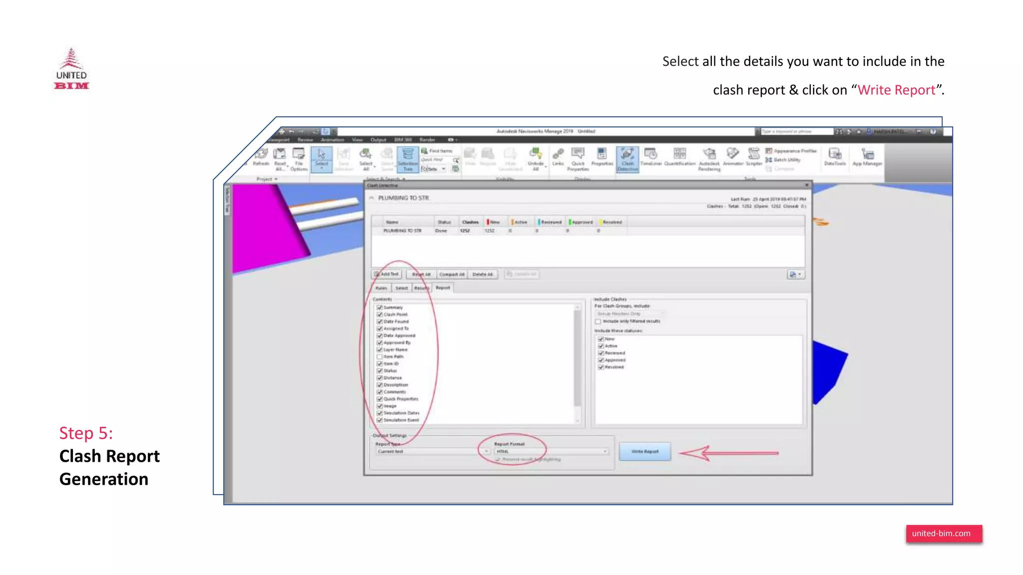 Clash Report.pdf 5 Steps of Generating Clash Report Using Navisworks | PPTX