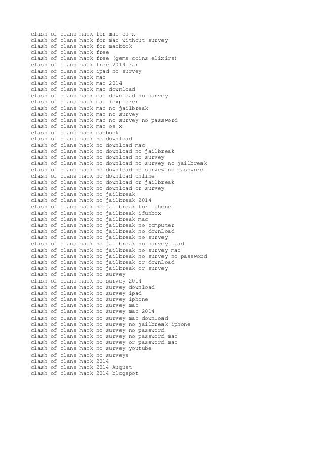 Clash Of Clans Hack For Mac No Survey No Password