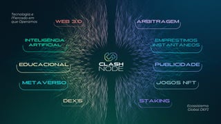 Staking
DEX’s
Empréstimos
Instantâneos
Inteligência
Artificial
WEB 3.0 Arbitragem
Tecnologia e
Mercado em
que Operamos
Ecossistema
Global DEFI
Publicidade
EDUCACIONAL
Jogos NFT
Metaverso
 