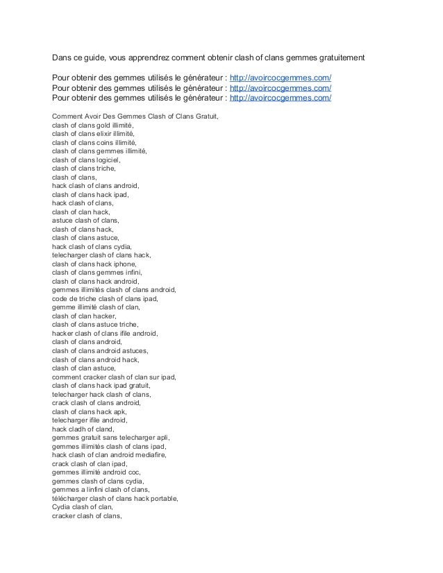 Clash of Clans Hack - Obtenir Gemmes Gratuitement Clash of Clans Hack - Obtenir Gemmes Gratuitement -