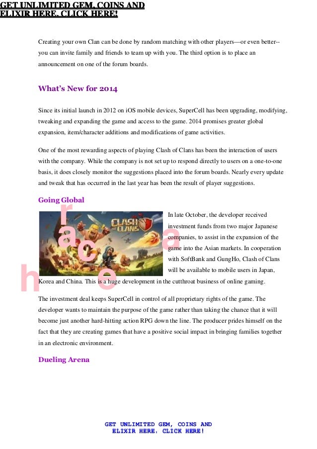 Clash Of Clans Guide How To Get Gems Coins Elixir Clash Of Clans Guide How To Get Gems Coins Elixir