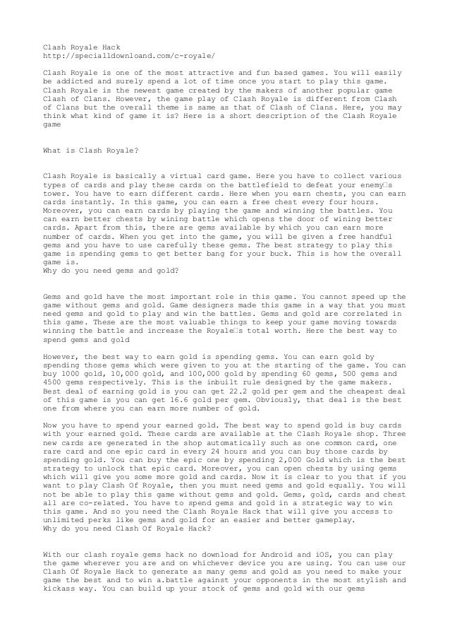 Clash Royale Hack Gems Free