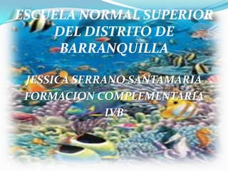ESCUELA NORMAL SUPERIOR
    DEL DISTRITO DE
     BARRANQUILLA

 JESSICA SERRANO SANTAMARIA
 FORMACION COMPLEMENTARIA
              IVB
 