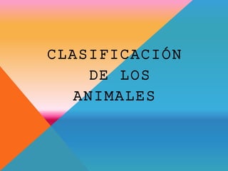 CLASIFICACIÓN 
DE LOS 
ANIMALES 
 