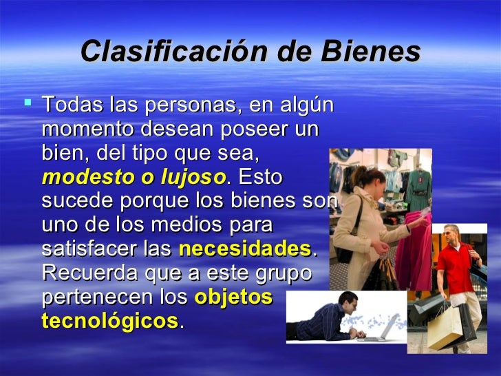 Clasificación de Bienes y Necesidades Clasificación de Bienes y Necesidades
