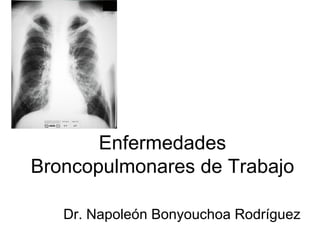 Enfermedades
Broncopulmonares de Trabajo

   Dr. Napoleón Bonyouchoa Rodríguez
 
