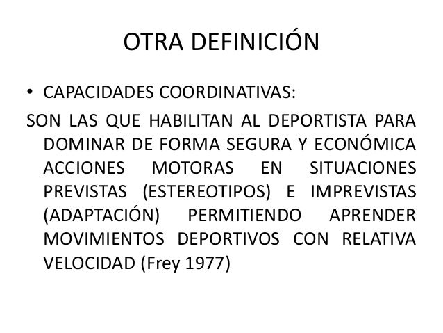 Clasificación de las coordinativas