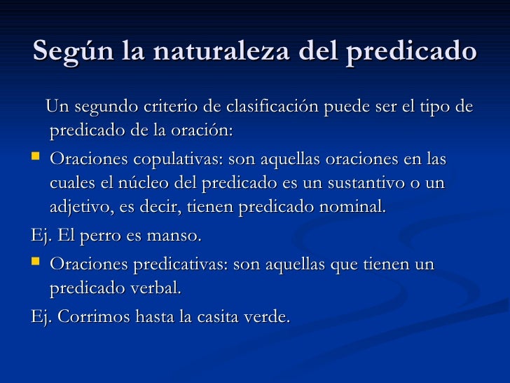 Clasificación de las oraciones simples