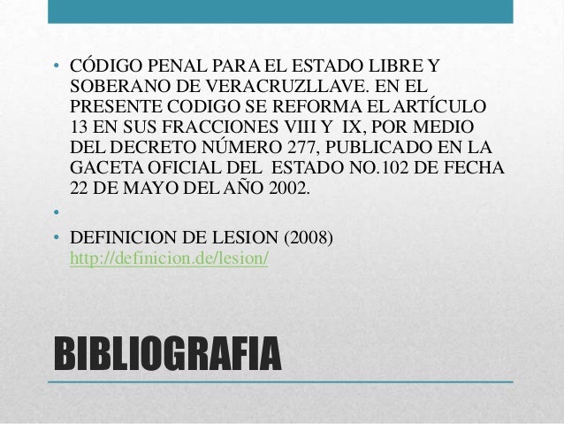 Clasificación de lesiones segun codigo penal veracruz