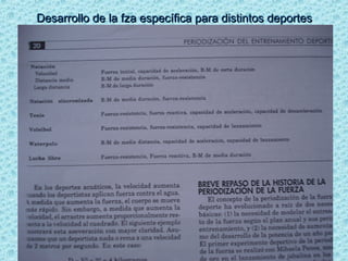 Desarrollo de la fza específica para distintos deportesDesarrollo de la fza específica para distintos deportes
 