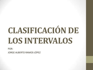 CLASIFICACIÓN DE LOS INTERVALOS  POR:  JORGE ALBERTO RAMOS LÓPEZ 