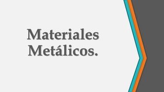 Materiales
Metálicos.
 