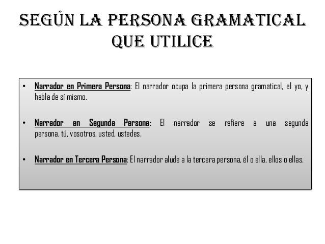 Clasificación de los narradores