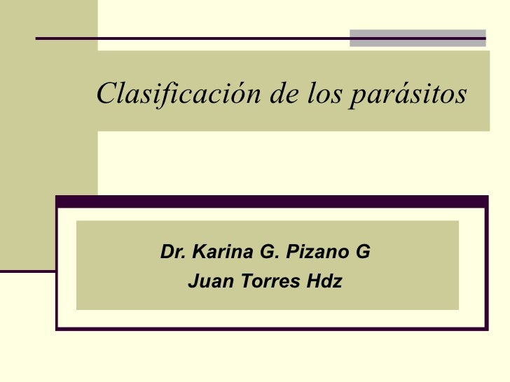 Clasificación de los parásitos