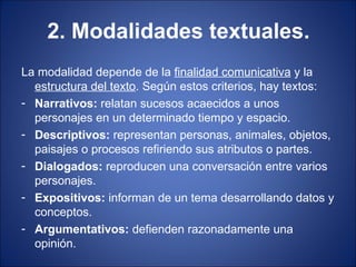 Clasificación de los textos