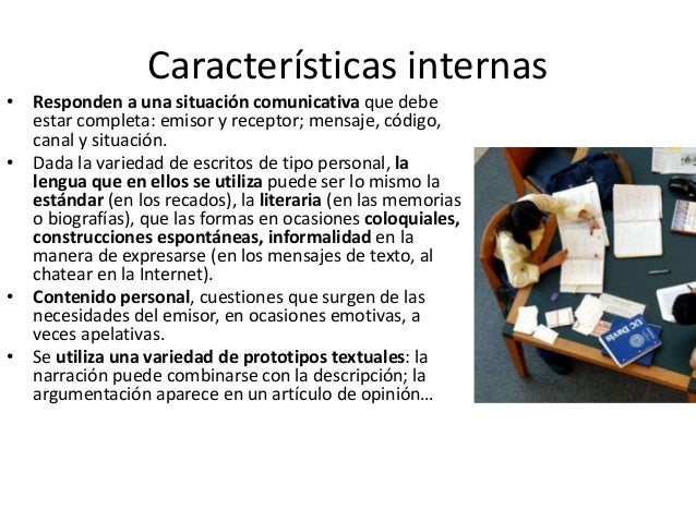 Clasificación de los textos personales