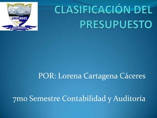 POR: Lorena Cartagena Cáceres

7mo Semestre Contabilidad y Auditoría
 