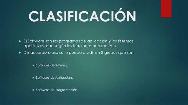 Clasificación del Software