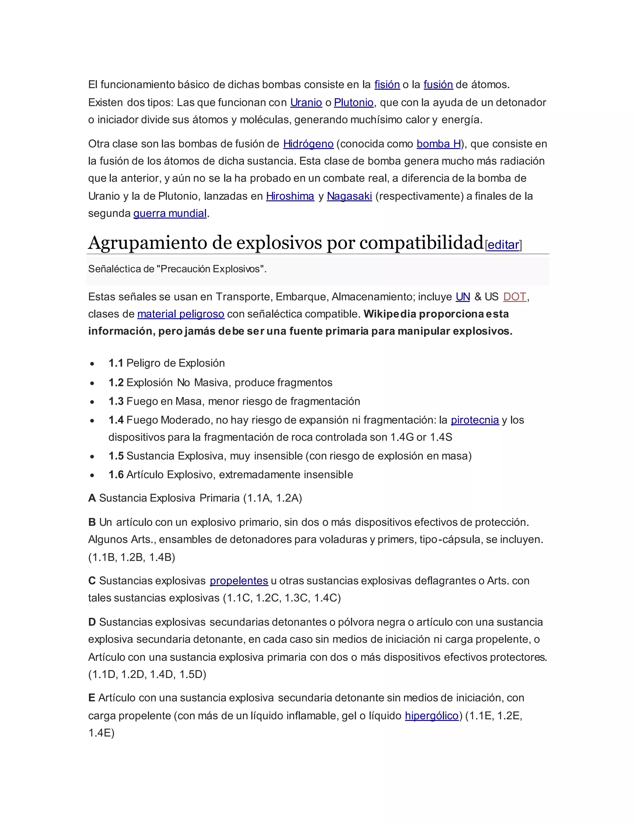 Clasificación de sustancias explosivas | DOCX