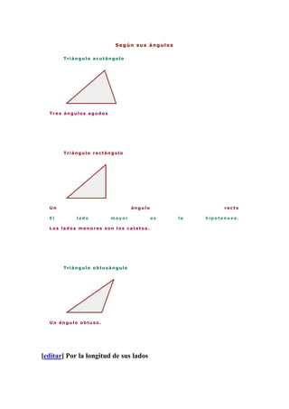 Clasificación de triángulos