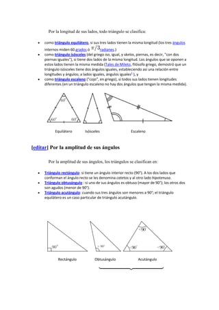 Clasificación de triángulos