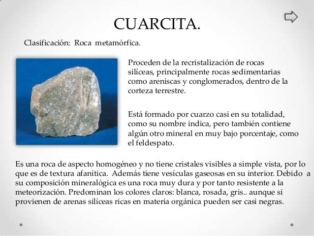 Clasificación y características de las rocas